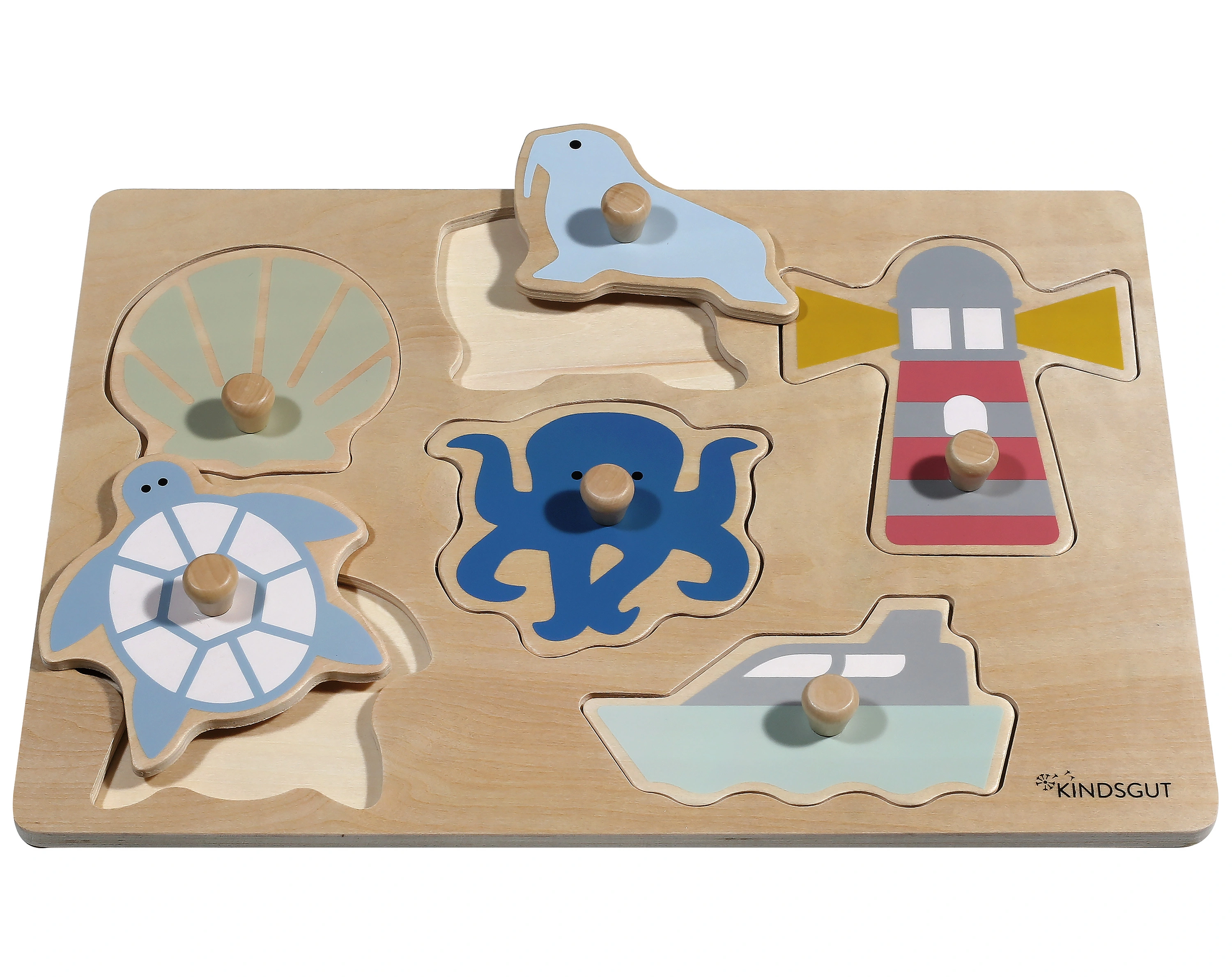 Steckpuzzle OZEAN 6-teilig aus Holz