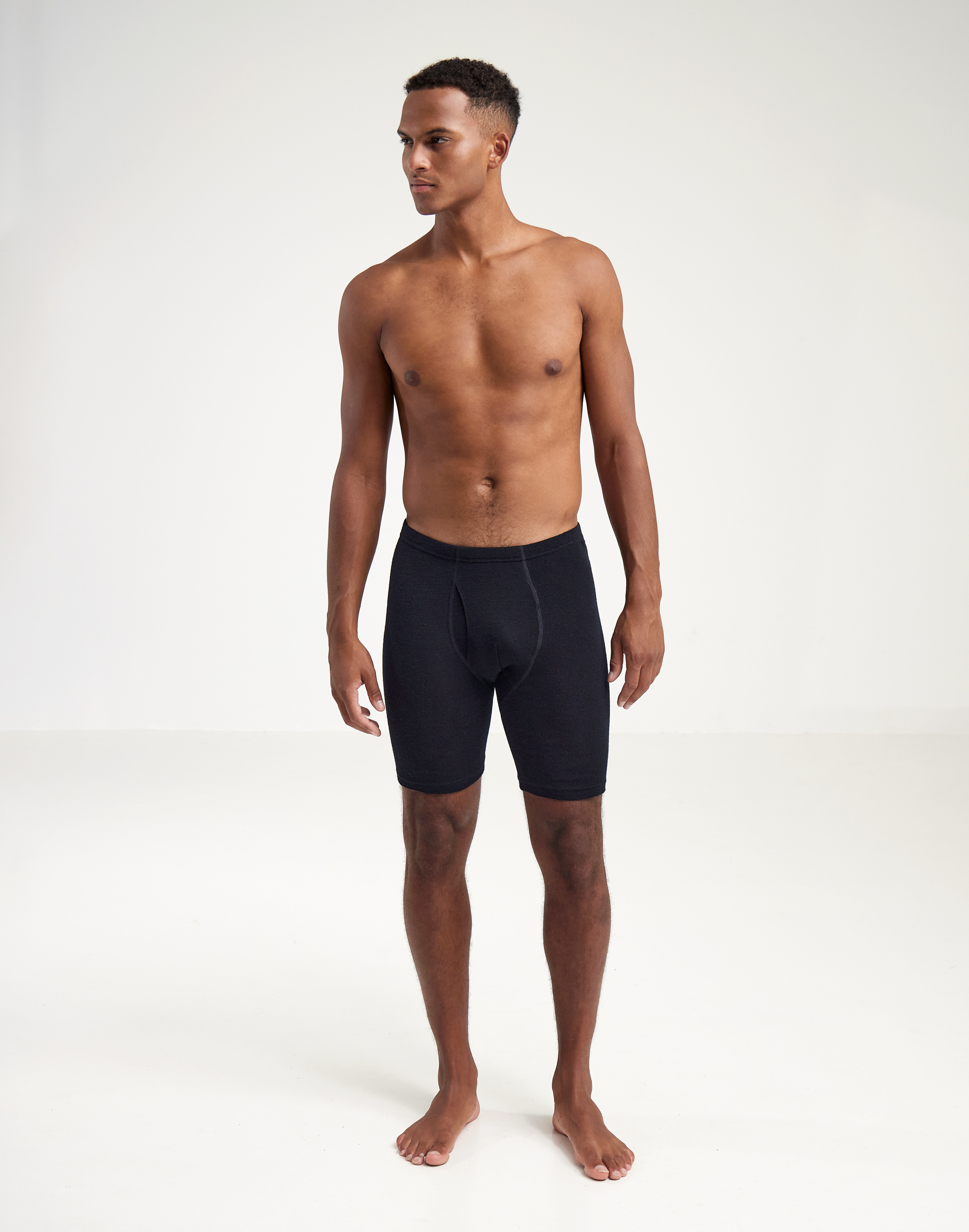Lange boxershort van merinowol met gulp voor heren (3 stuks)