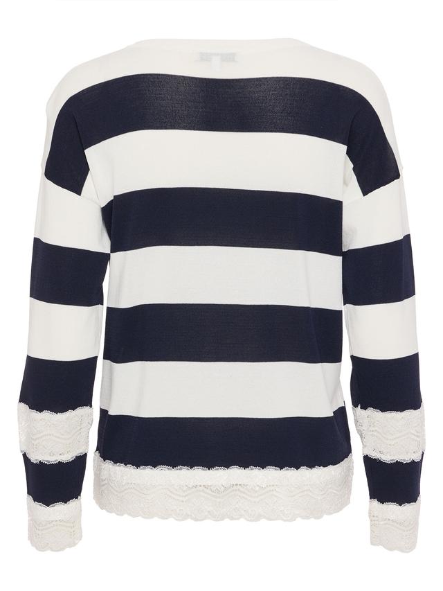 Pullover mit Spitzenbordüre