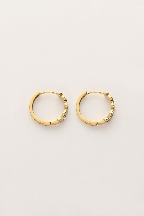Oorringen in bladvorm met strass