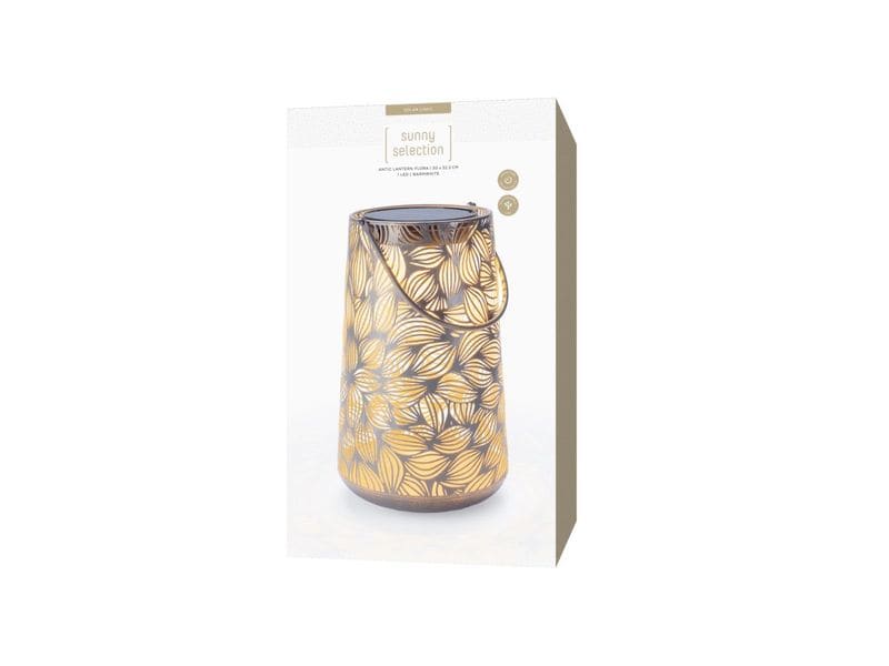 STT Solar Antic Lantern Flora Grey/Anthrazit Dekolicht zum Aufstellen oder Aufhängen