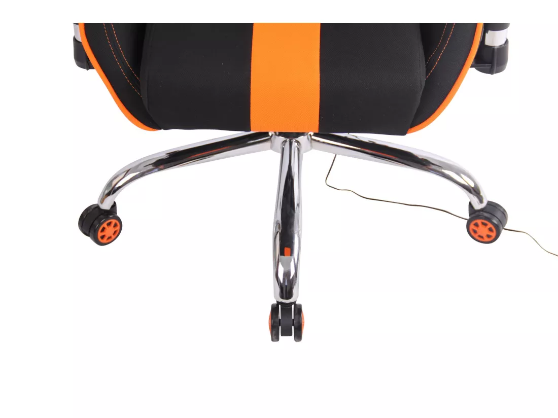 Chaise de bureau - Tissu & Métal chromé - Noir / Orange - Limit XM