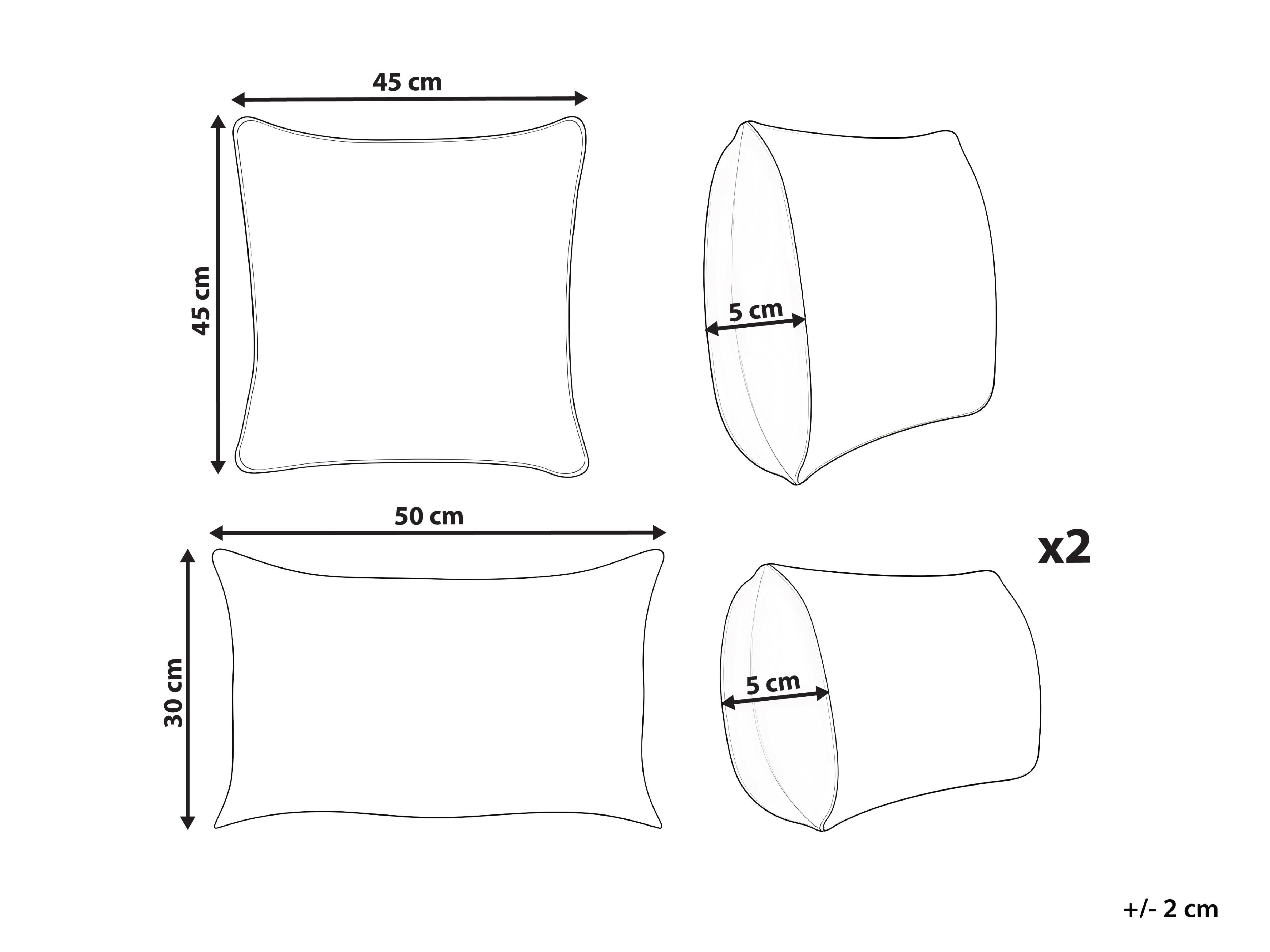 Set van 3 sierkussens VATICA Fluweel 30 x 50 cm 45 x 45 cm Meerkleurig effen