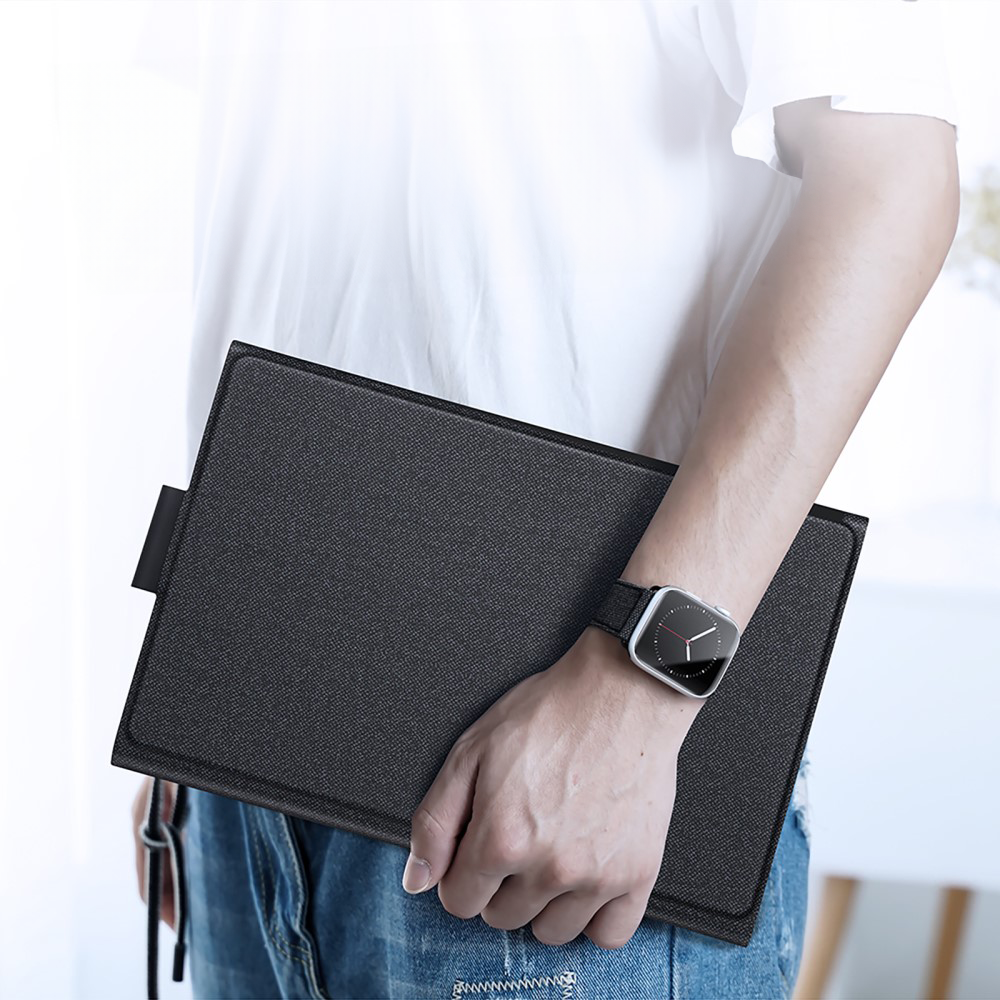 2in1 Samsung Galaxy Tab A9  Plus Leder Schutz Tasche Smart Cover Magnetische Bluetooth Tastatur - Schwarz