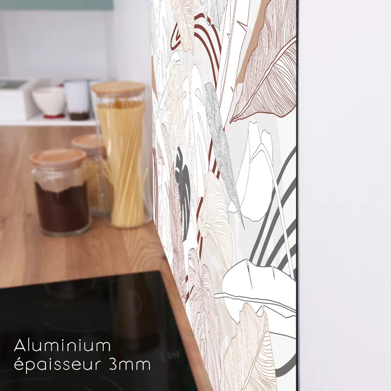 Crédence cuisine Fond de hotte ALU L 60xH 70cm - BORNEO TERRACOTTA 99d