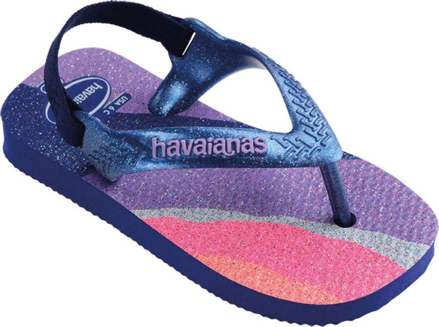Havaianas Baby Palette Glow teenslippers paars Rubber 25 26