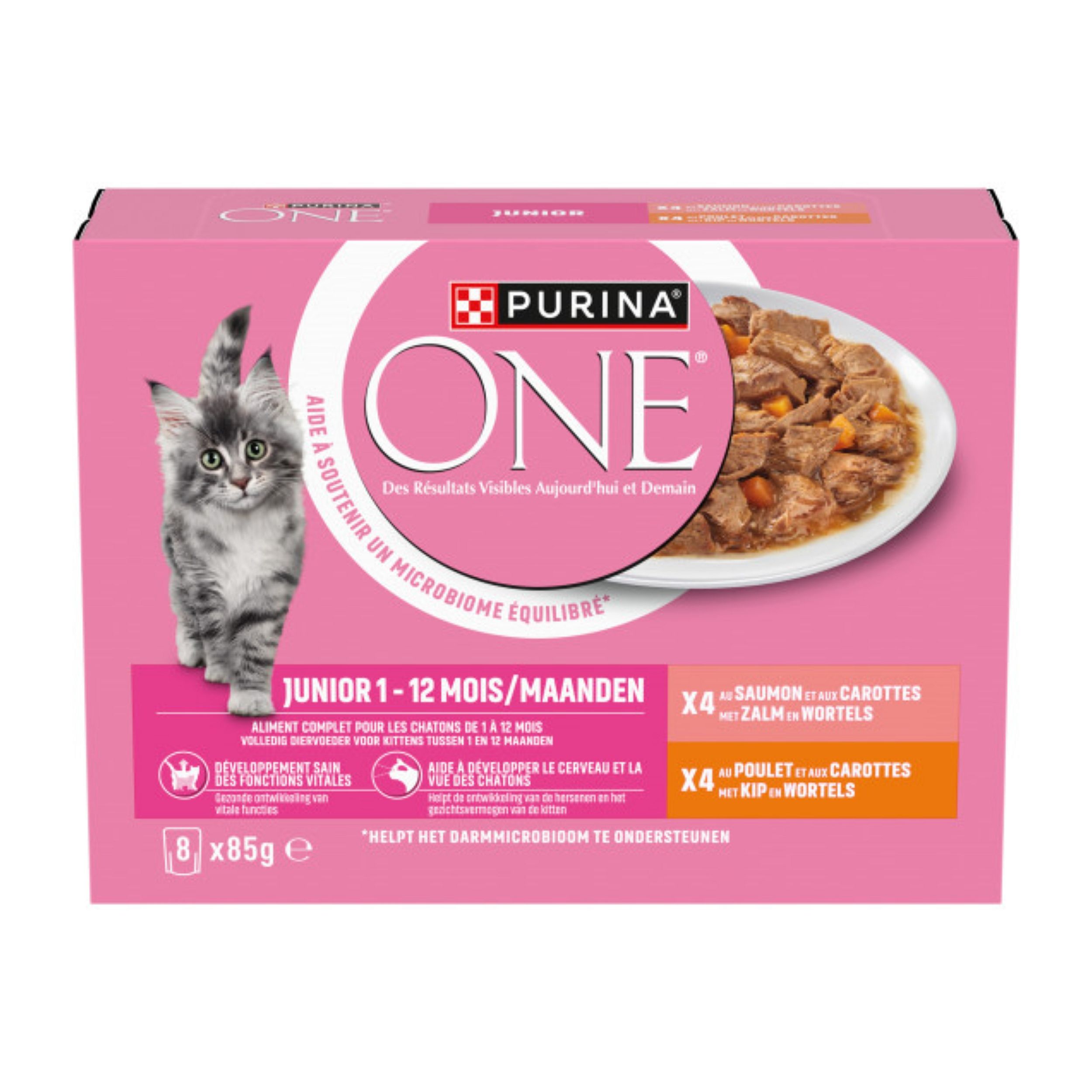 Purina One Junior Kitten Kip & Zalm 8 x 85 gram | 15838