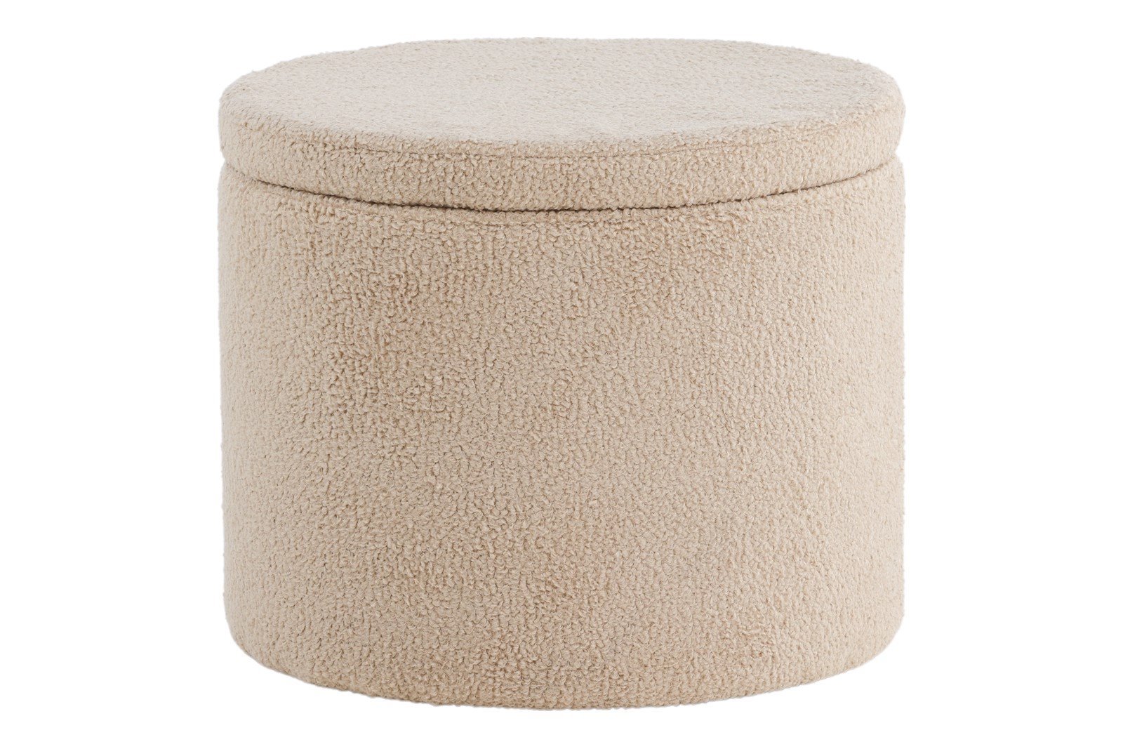 Dunken puff Beige teddystoff, med oppbevaring