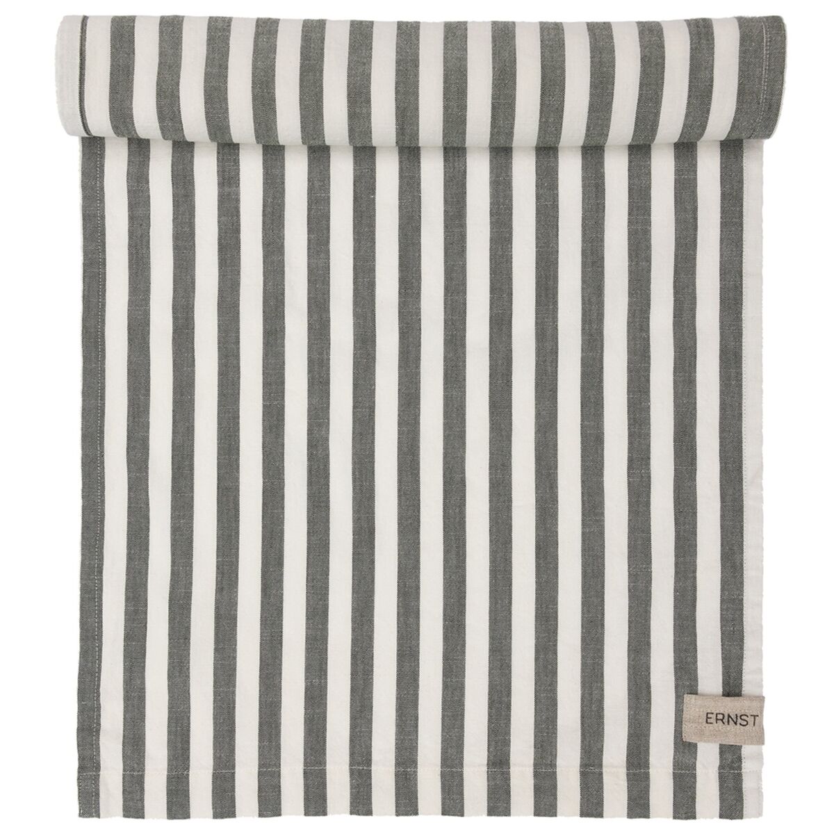 Bordløper bred stripe 45x250 cm, grønn/hvit
