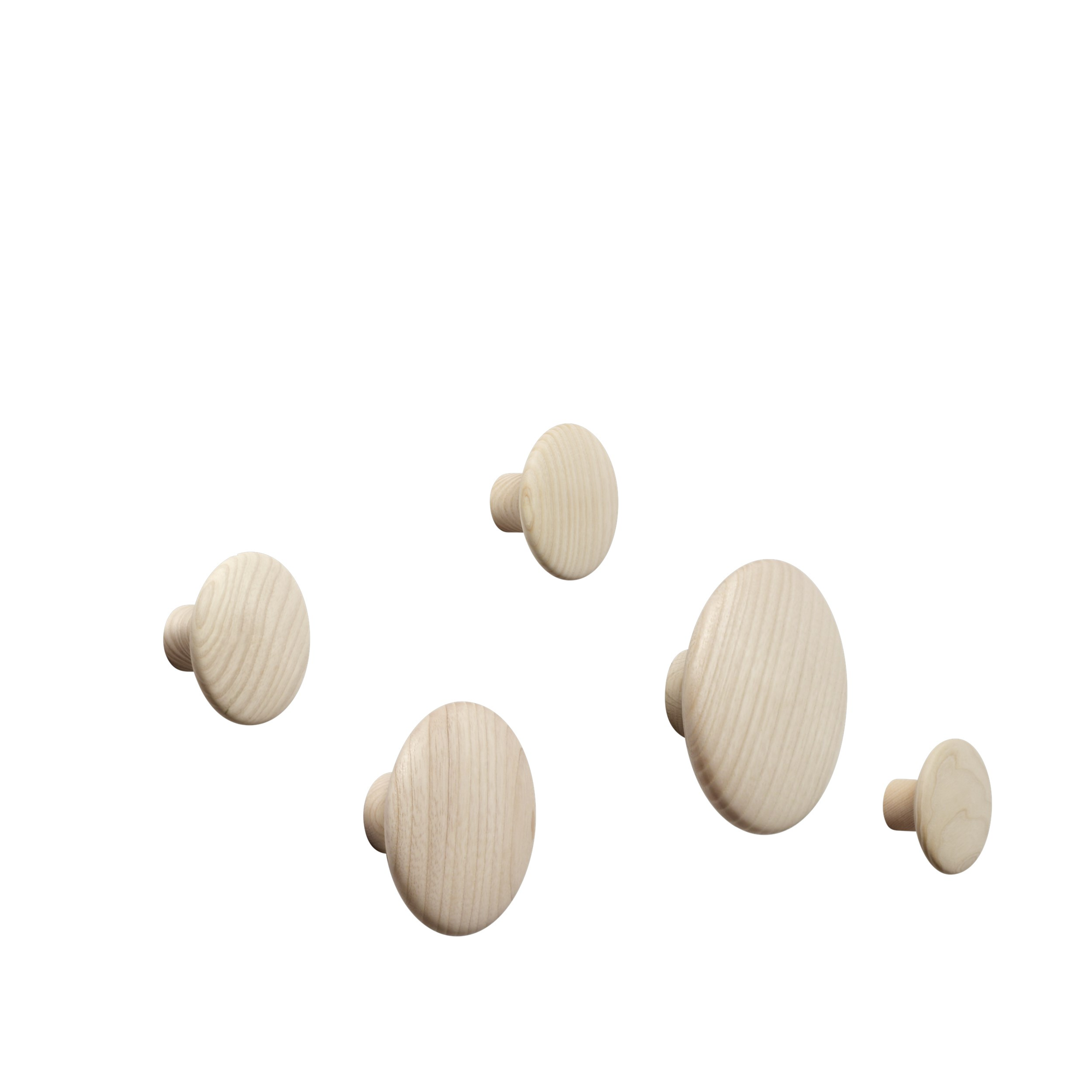 Wandhaken The Dots eiken - set van 5