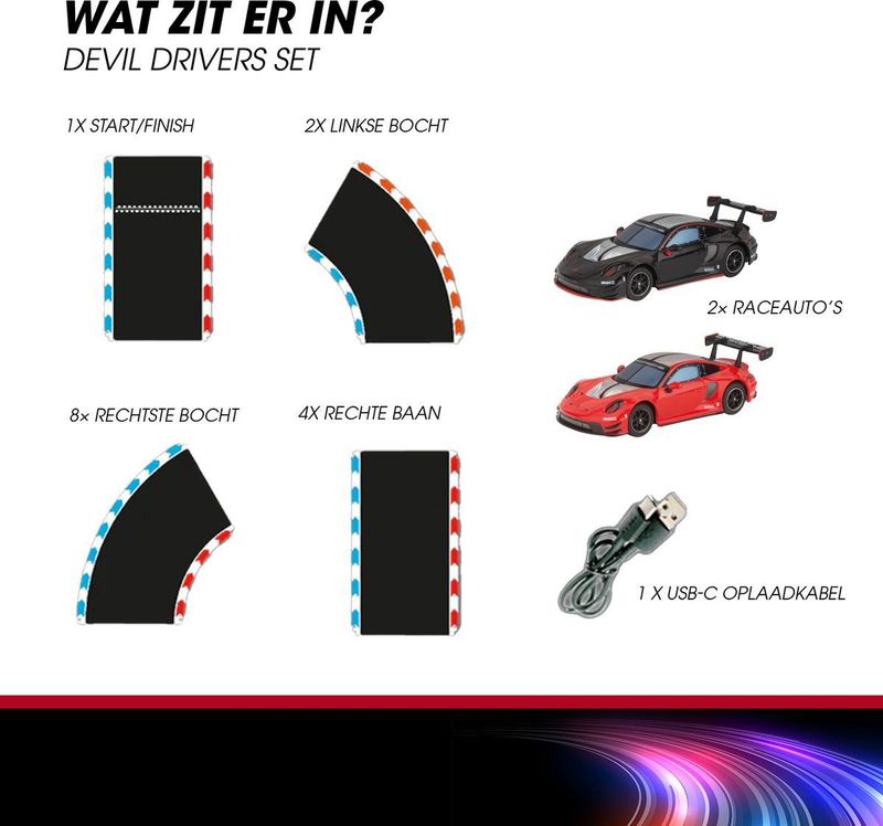 Carrera - Hybrid - Devil Drivers Set - Racebaan - Porsche 911 GT3 R - 6,09 Meter