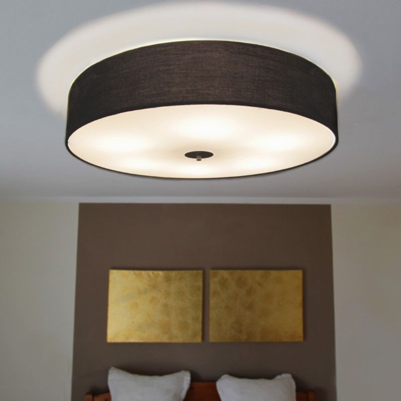Landelijke plafondlamp zwart 70 cm - Drum