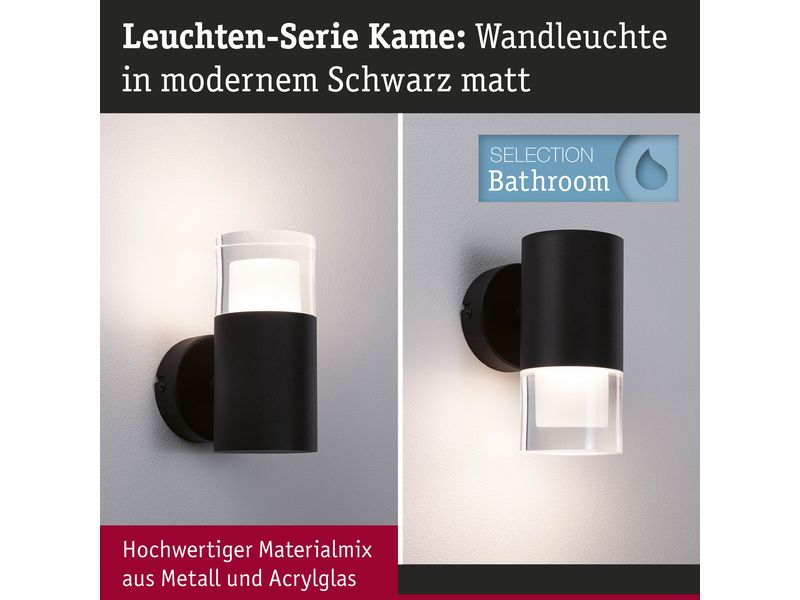 Paulmann Badezimmerleuchte Wand-/Deckenleuchte Kame 5W Elegante Wand-/Deckenleuchte