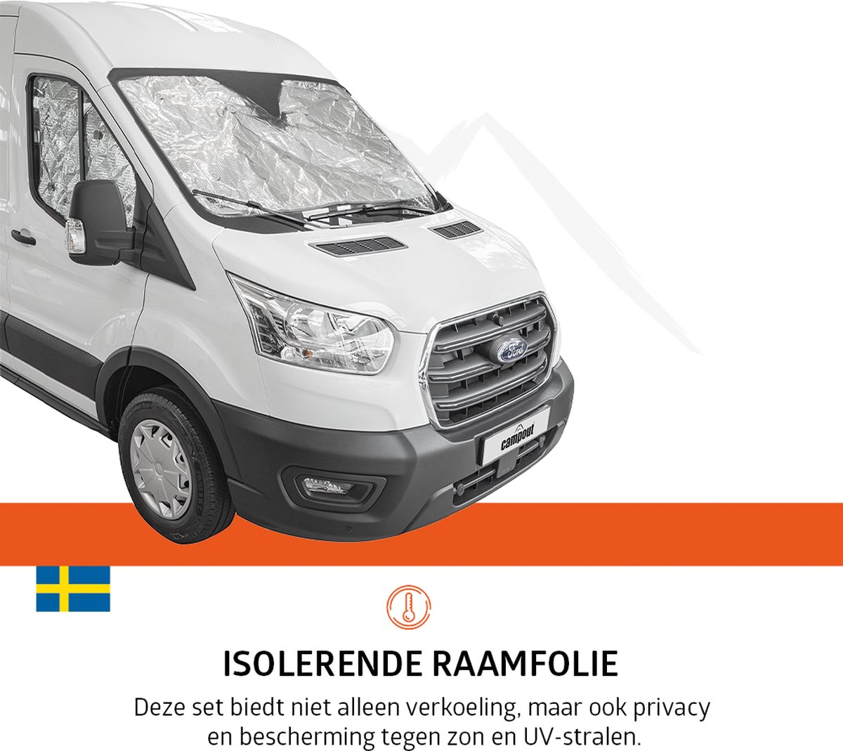Campout Ford Transit vanaf 2014 raamisolatie