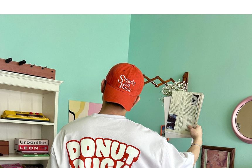 SeoulPop - T-shirt met korte mouwen en eendenprint, losvallend