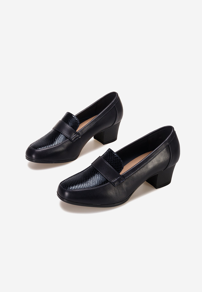 Mocassins à talon marine Elidera