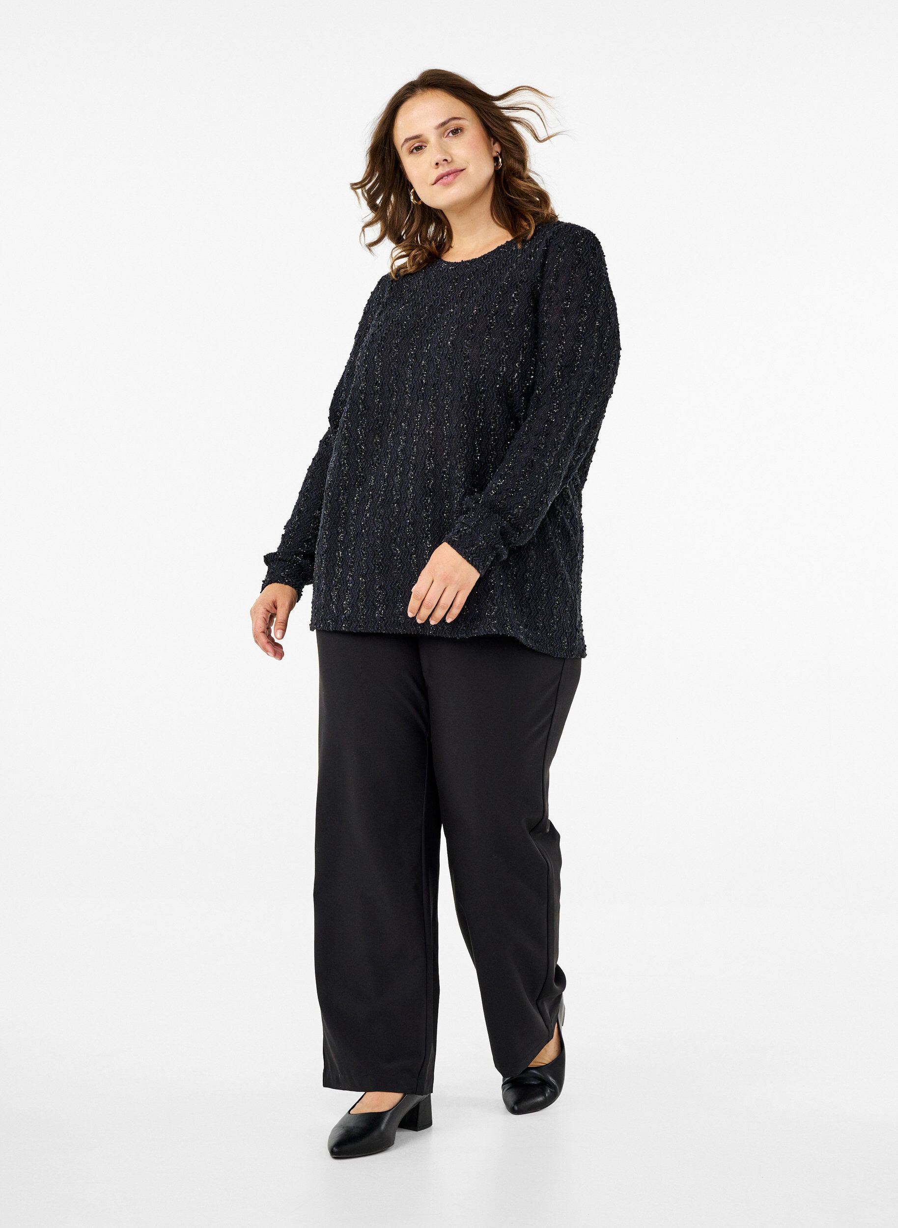 Bluse med glimmer struktur
