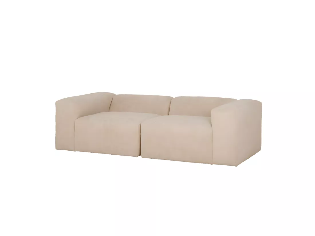Canapé 4 places 2 modules en bouclé couleur beige