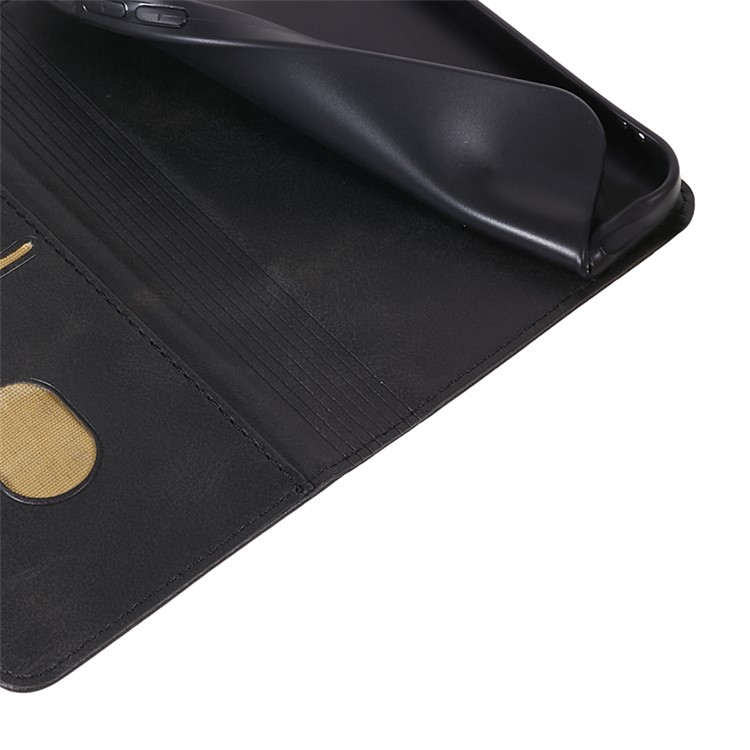 iPhone 16e Leder Tasche Flip Cover mit Kartenfächer im Vintage Look - Schwarz