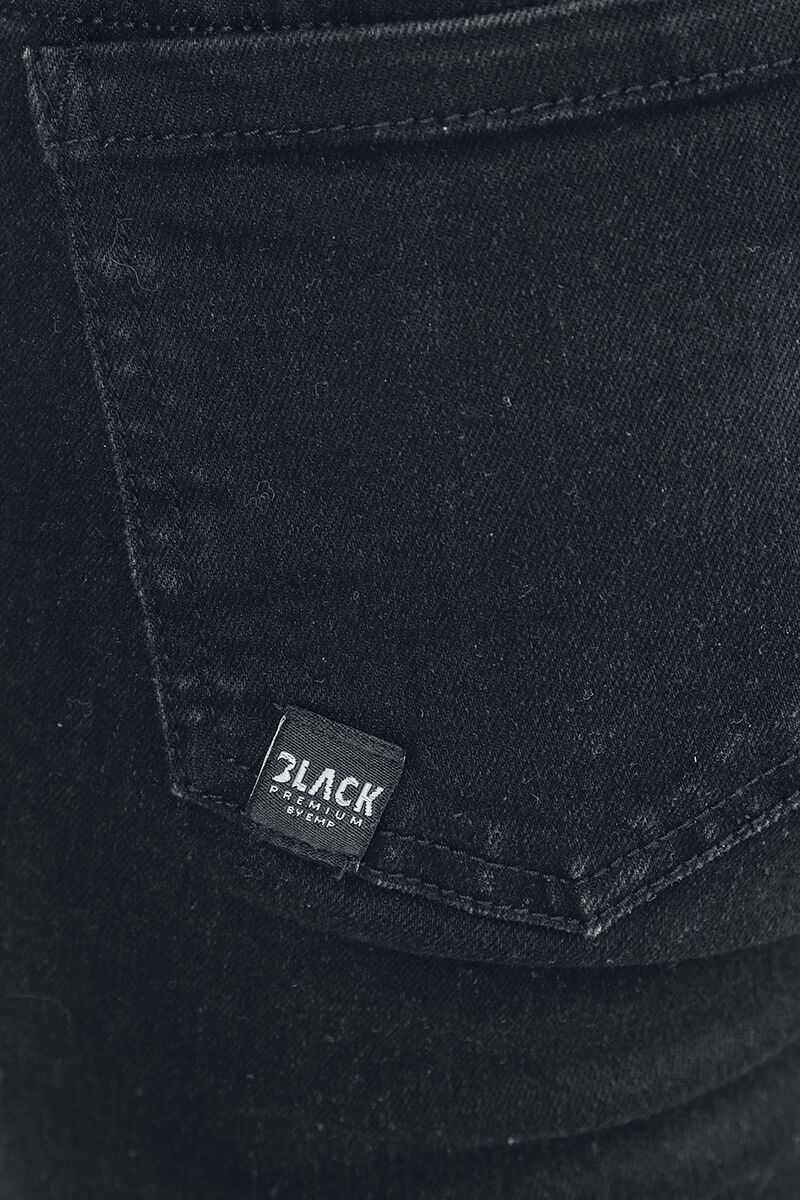 Double Button Placket Jeans | Black Premium by EMP Pantalon en toile