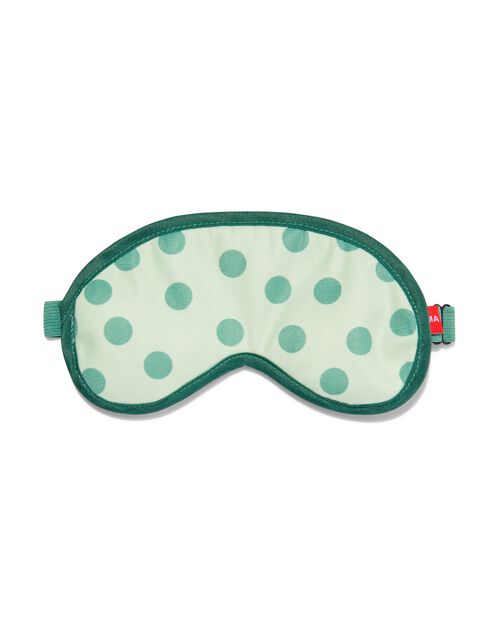 masque de sommeil vert à pois