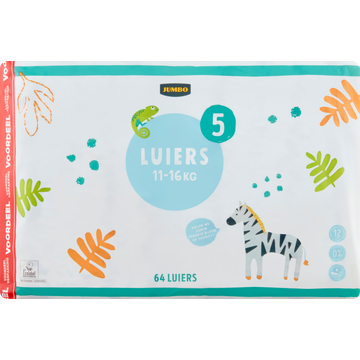 Jumbo Luiers Maat 5 11-16 kg Voordeelverpakking 64 Stuks