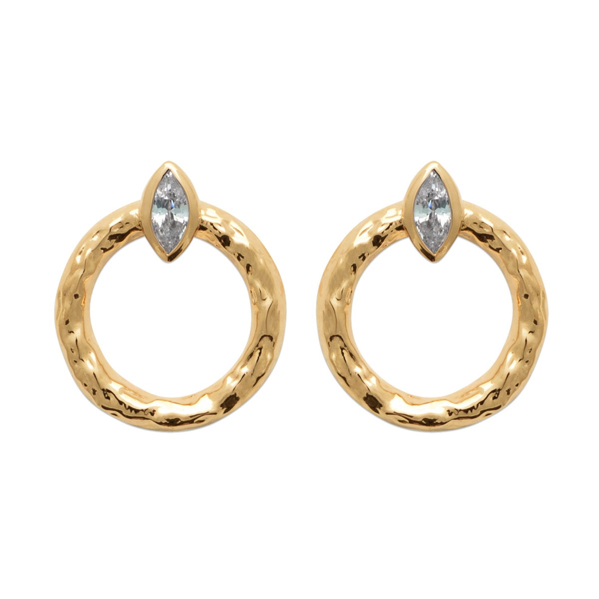 Boucles d'oreilles Brillaxis cercle plaqué or
