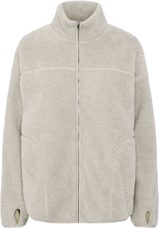 Pieces PCSADIA LS TEDDY JACKET NOOS BC Silver gray