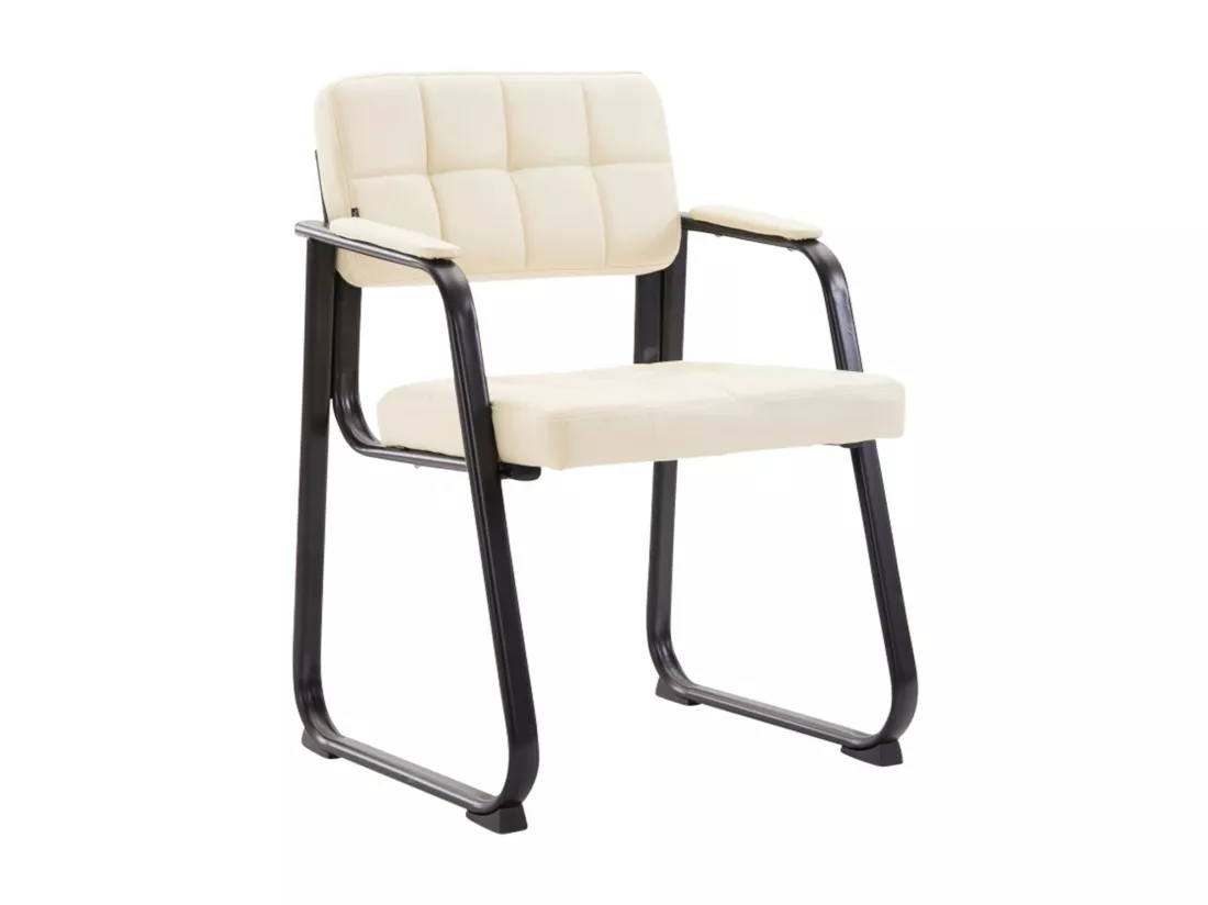 Lot de 2 chaises avec accoudoirs - Similicuir - Crème - Canada B