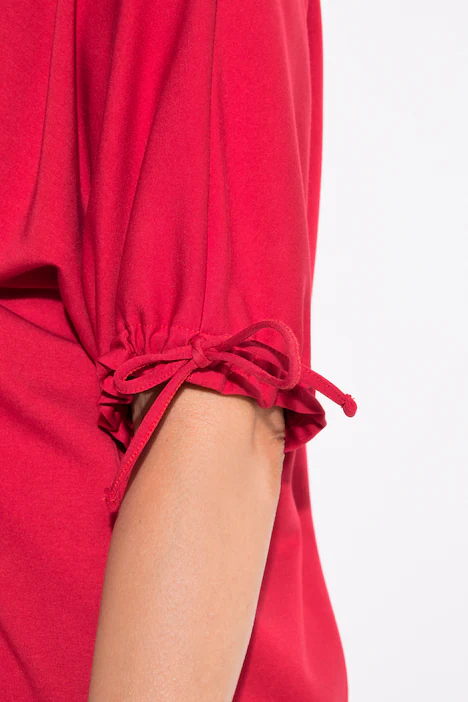 Sweatshirt, Oversized, Tunika-Ausschnitt, Halbarm, lychee