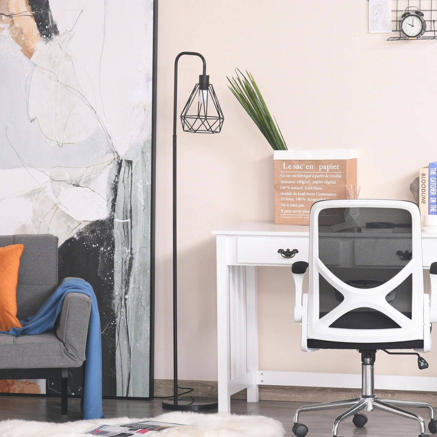 HOMCOM Stehlampe im Industrie-Stil schwarz