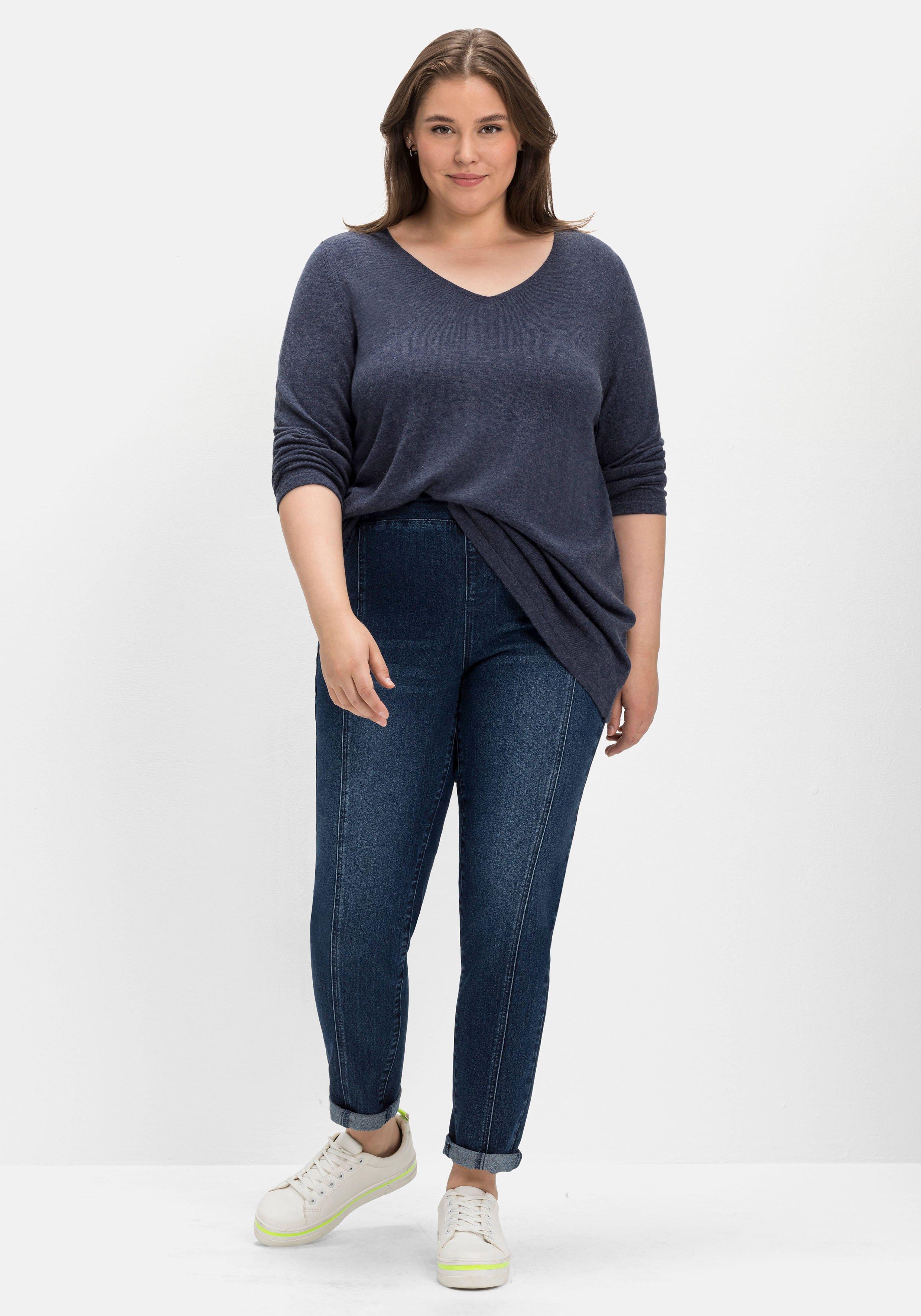 Pullover mit Kaschmir und Ajourstrick-Details