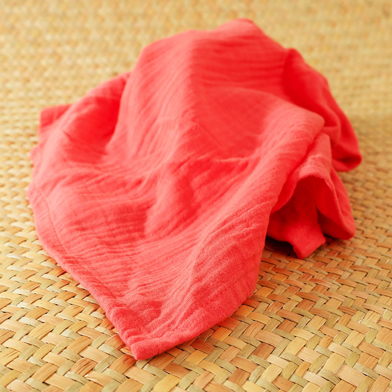 Papate Lange en Coton Bio fraise - 50x50 cm
