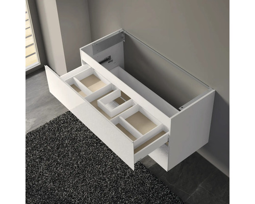 KEUCO X-Line wastafelmeubel, afmetingen (B x H x D): 120 x 60,5 x 49 cm, frontkleur: glanzend wit, 33183300000