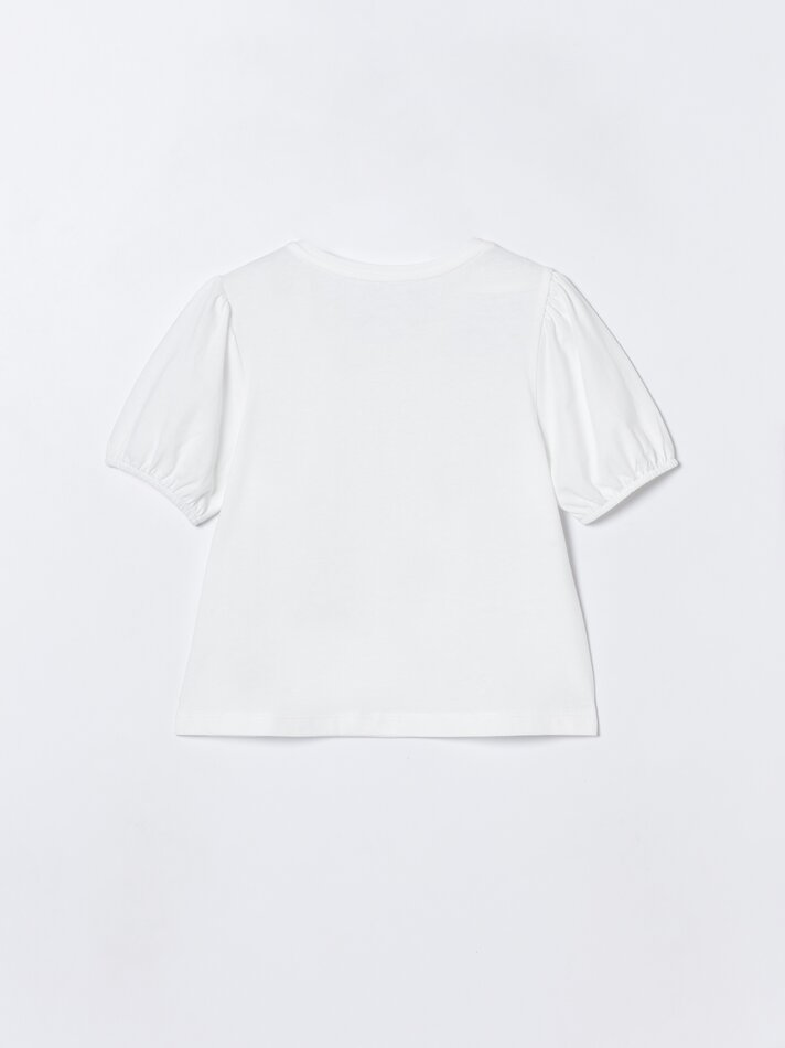 Camiseta com pérolas - Off-white