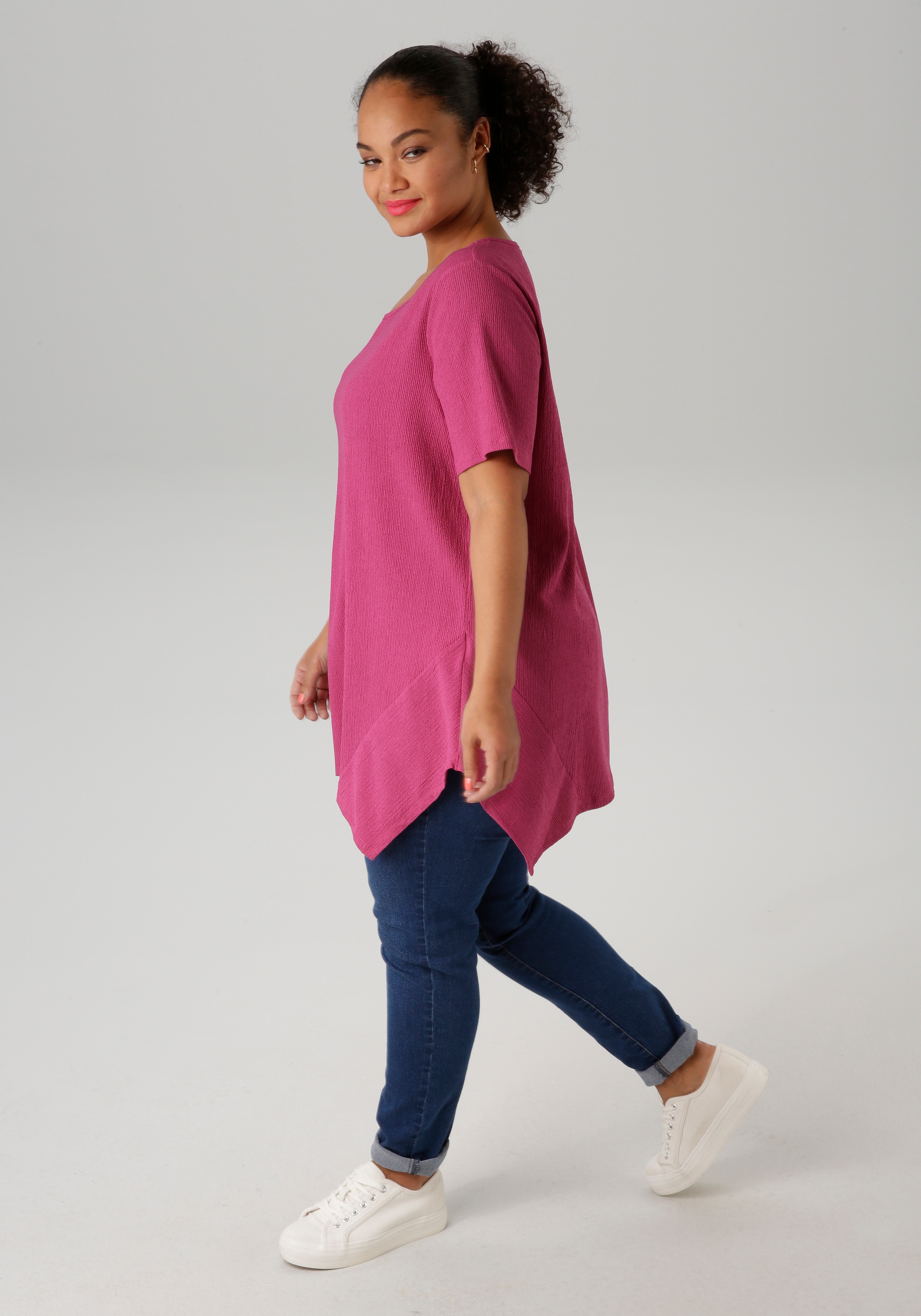 Aniston PLUS Blusenshirt , mit dezenter Streifenlook Struktur