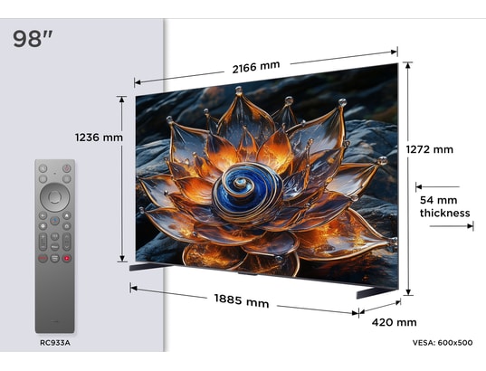 TCL - TV Mini LED 4K 248 cm 98Q8C 4K QD-Mini LED Premium 144Hz 2025