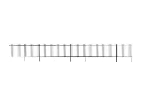 Cl?ture de jardin avec dessus en lance Acier 13,6 x 1,5 m Noir