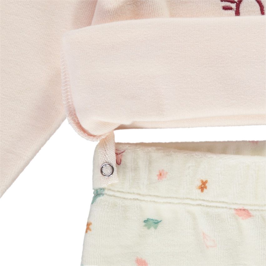 Pyjama 2 pièces en velours pour bébé fille - Rose