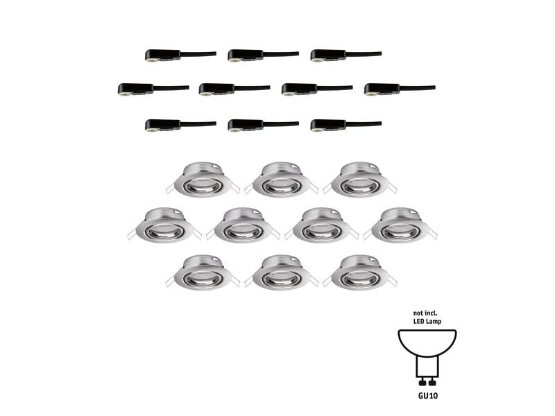 Paulmann Einbauspot LED Base Basisset, GU10, 10 x 10W, Eise Spotleuchte zur Deckenmontage