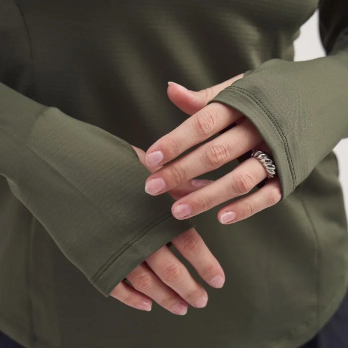 Lipati Dame Trøjer Moderate Half Zip Long Sleeve Grøn