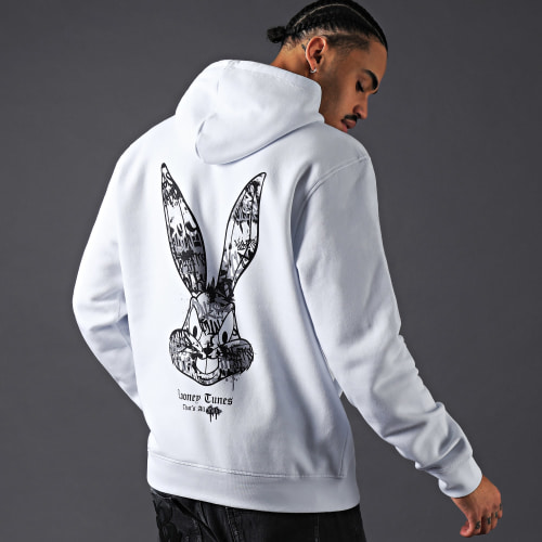 Sweat Capuche Bugs Bunny Graffiti Grey Noir