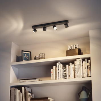 Philips opbouwspot Star 4-lichts zwart