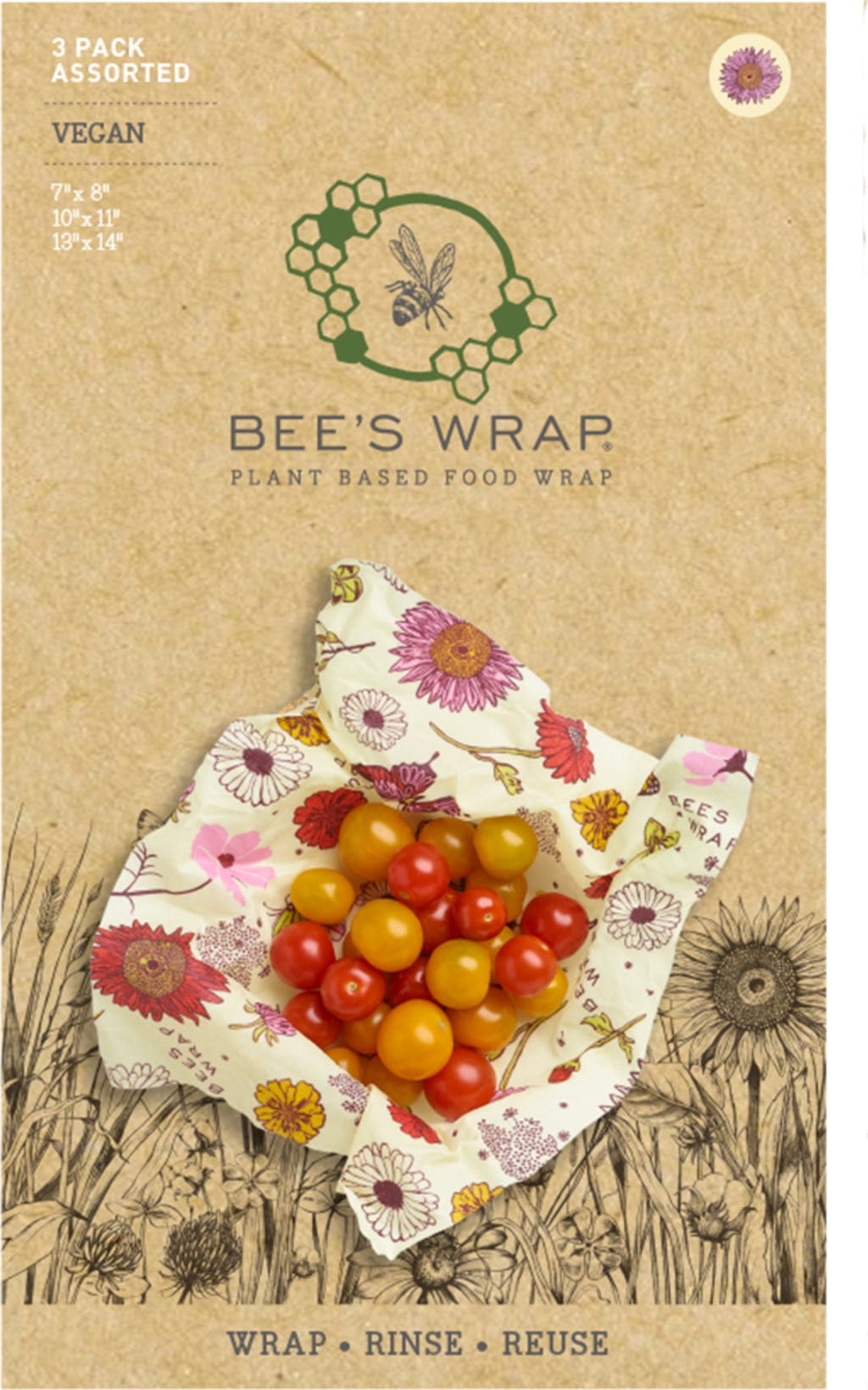 Bee's Wrap  Veganes Wachstuch 3er Set