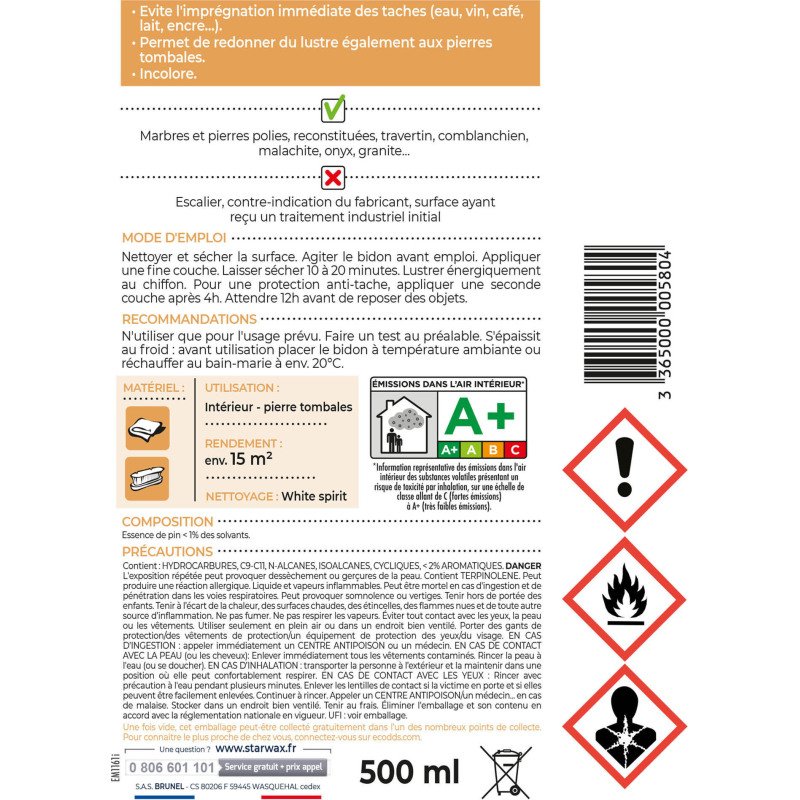 Baume embellissant - marbre et pierres naturelles - incolore - 500 mL