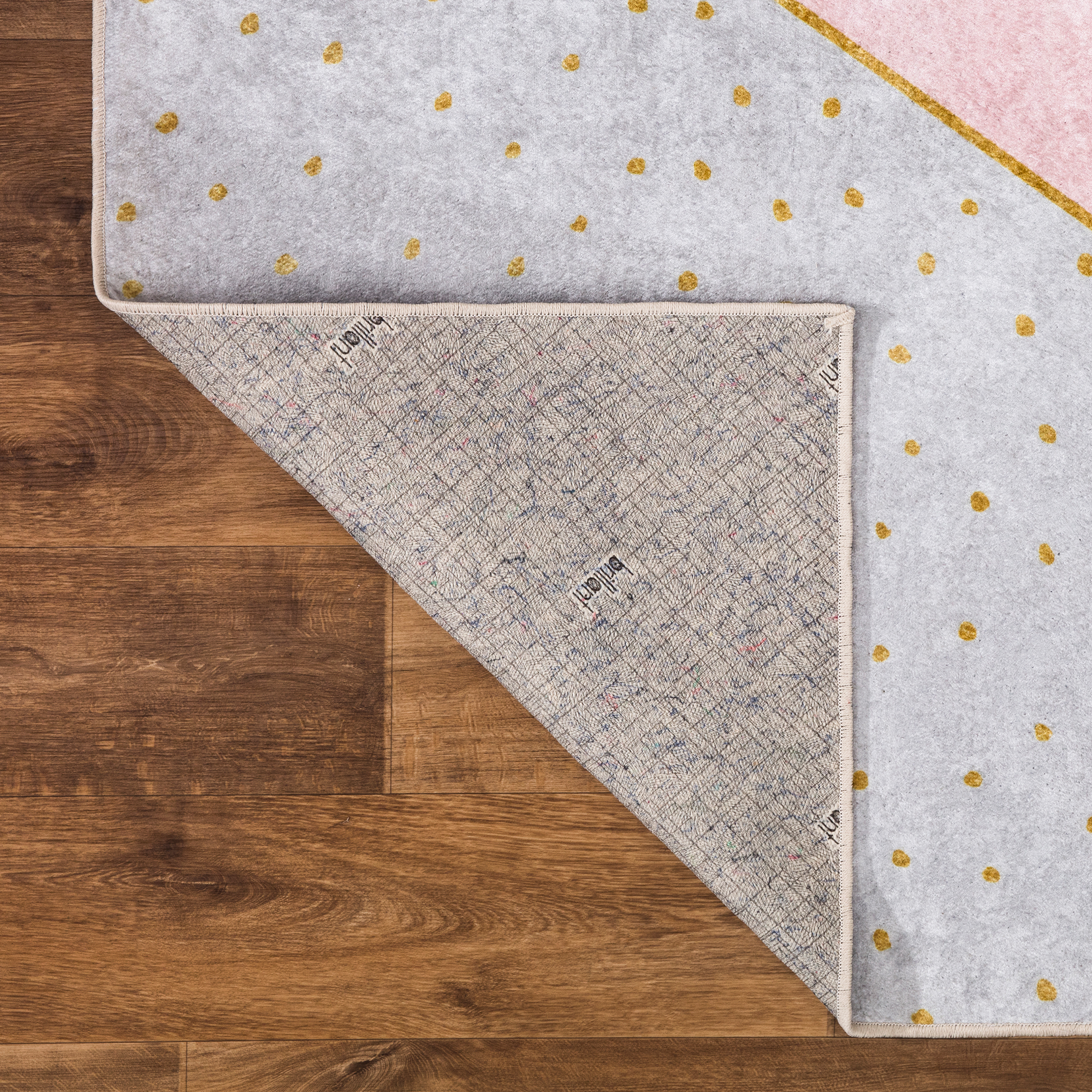 Kinderteppich - pink-grau-gold - Grafik - 120x170 cm