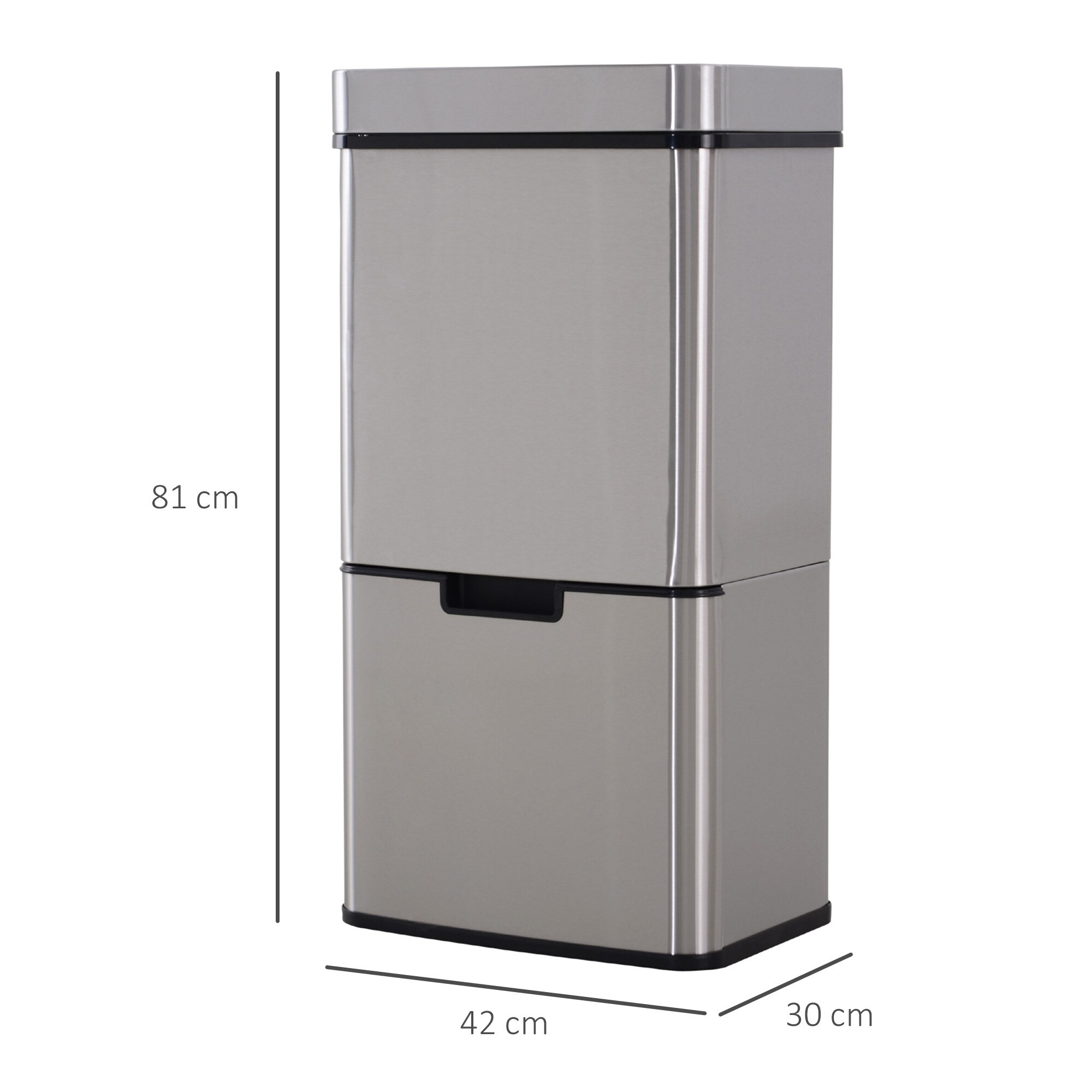 HOMCOM Abfalleimer mit Sensor silber 42 x 30 x 81 cm (LxBxH)