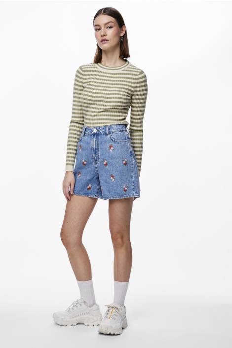 Pieces blauwe dames korte broek