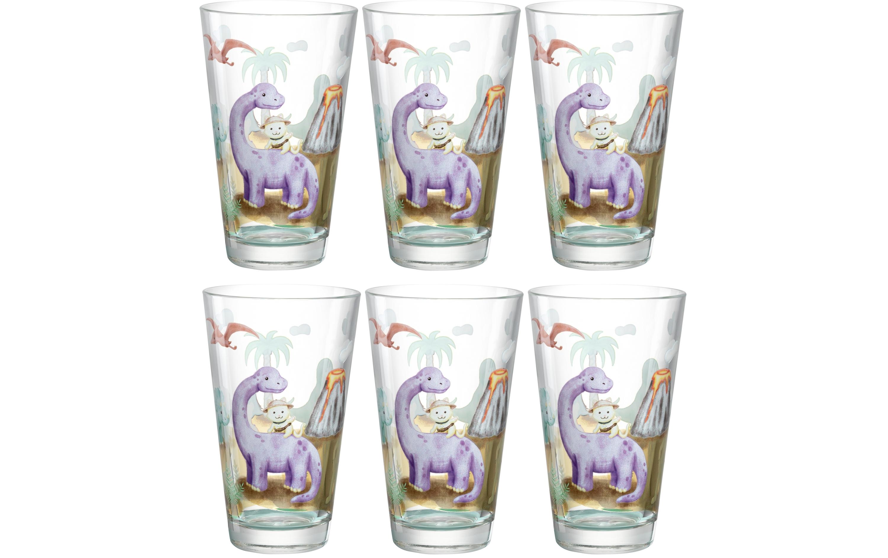 Kindertrinkglas Avventura 300 ml, 6 Stück, DinosaurierTrinkglas für Kinder