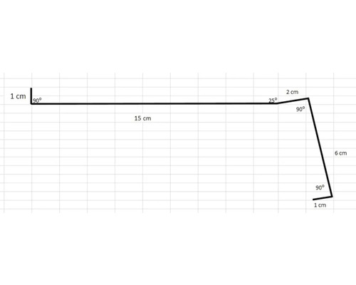 Zambelli windplankstrip titaanzink met 2 vouwen 3000 mm